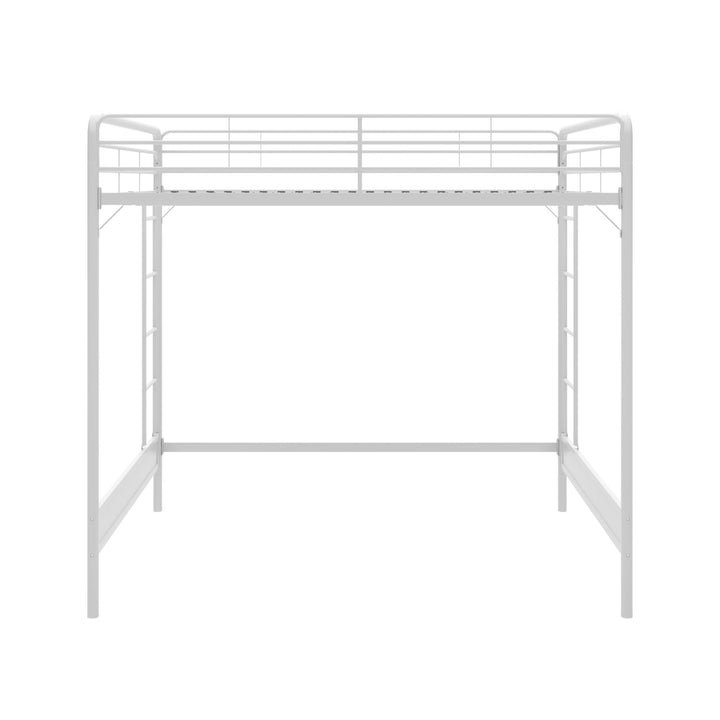 Colten Raised Loft Bed with Metal Frame and Bottom Nook - White - Full