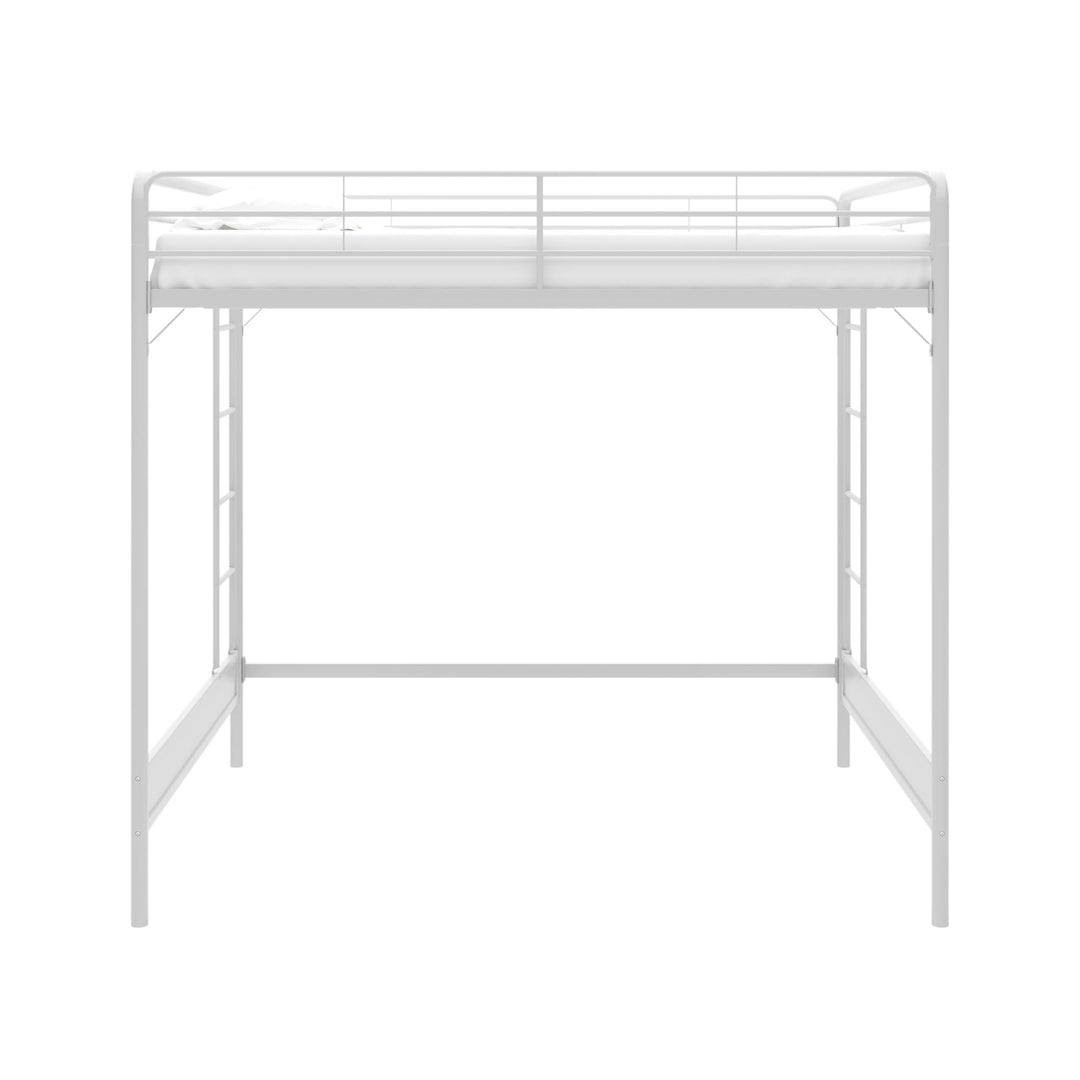 Colten Raised Loft Bed with Metal Frame and Bottom Nook - White - Full