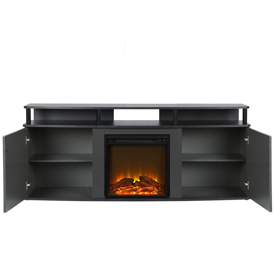 Carson Electric Fireplace TV Console for TVs up to 70 Inch - Gray