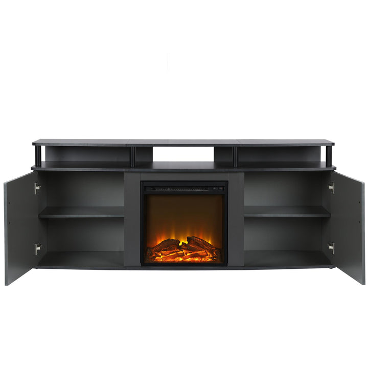 Carson Electric Fireplace TV Console for TVs up to 70 Inch - Gray