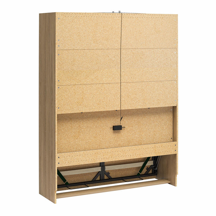 Holly Hills Murphy Bed with Gallery Shelf - Light Oak - Queen