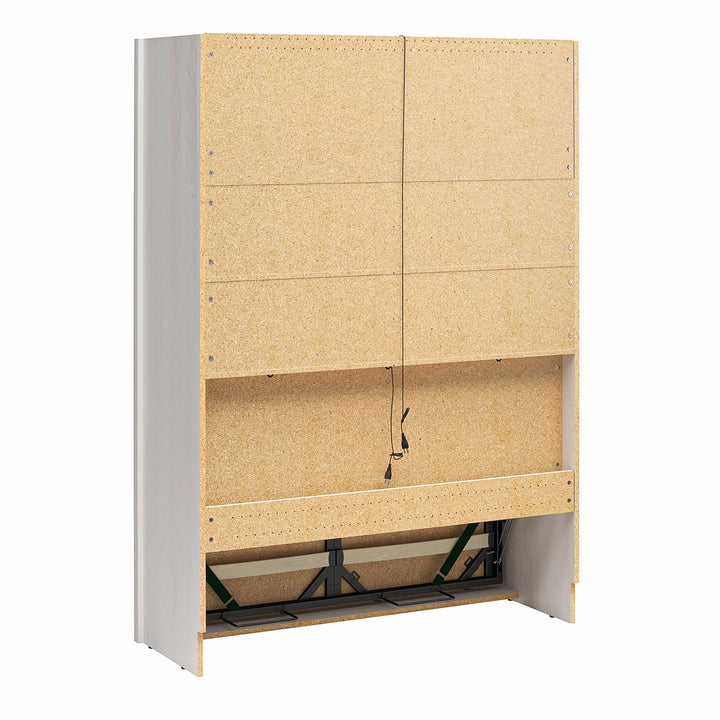 Farmington Murphy Bed with Open Shelf - Ivory Oak - Full