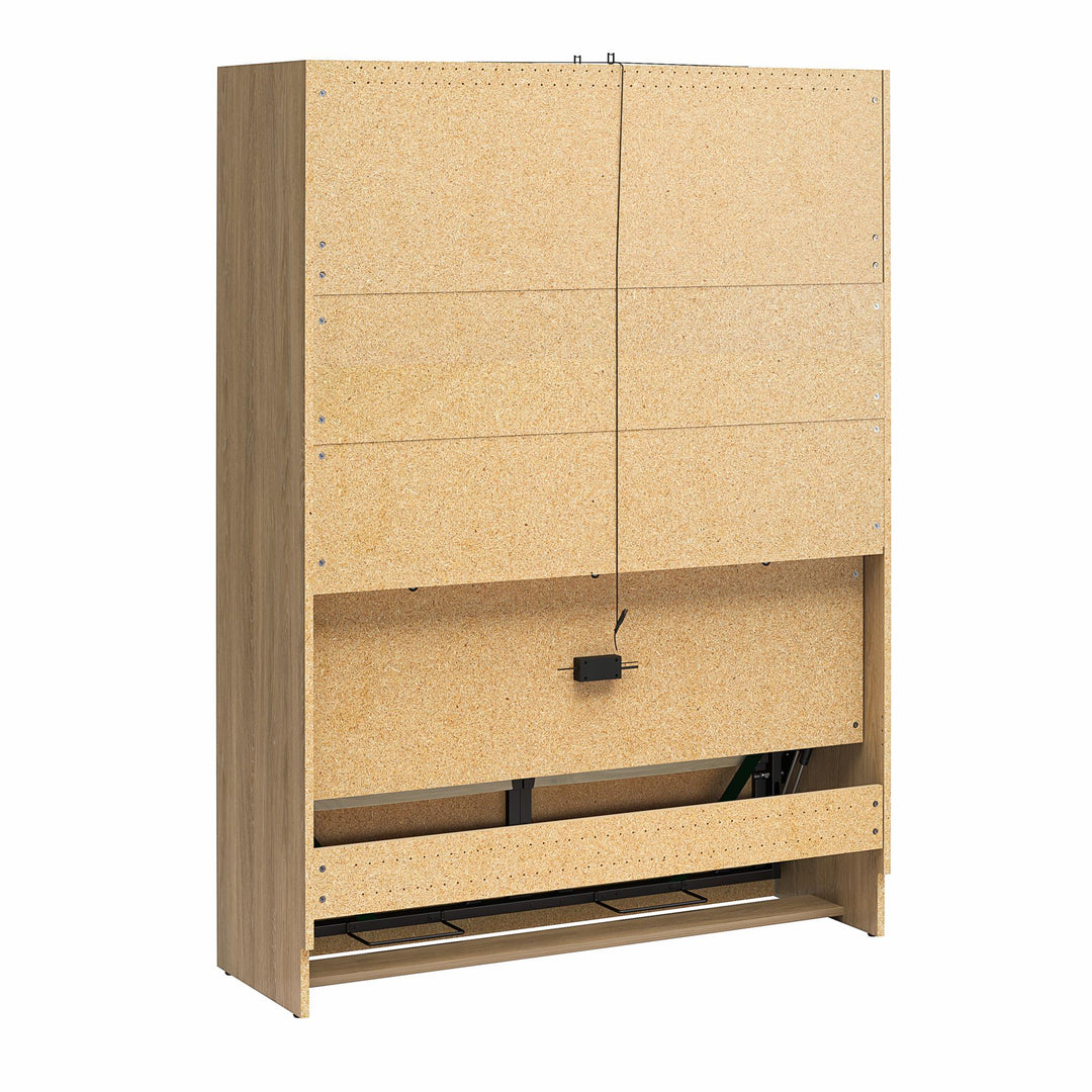 Holly Hills Murphy Bed with Gallery Shelf - Light Oak - Full