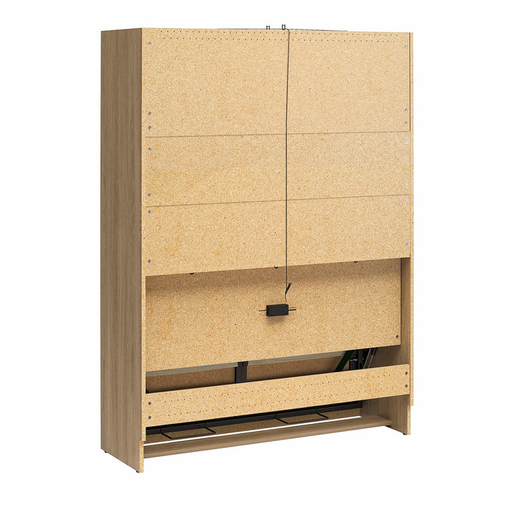 Holly Hills Murphy Bed with Gallery Shelf - Light Oak - Full
