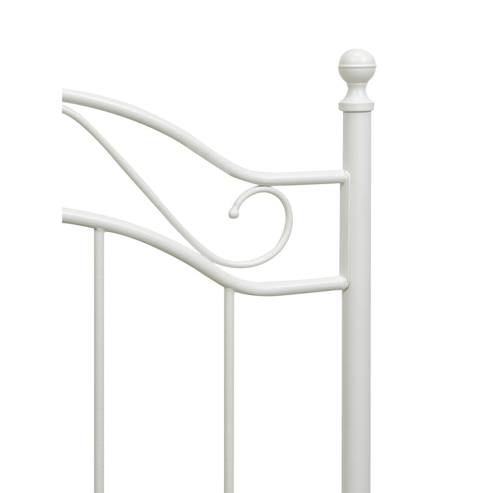 Nalani Traditional Metal Bed Frame with Headboard and Footboard - White