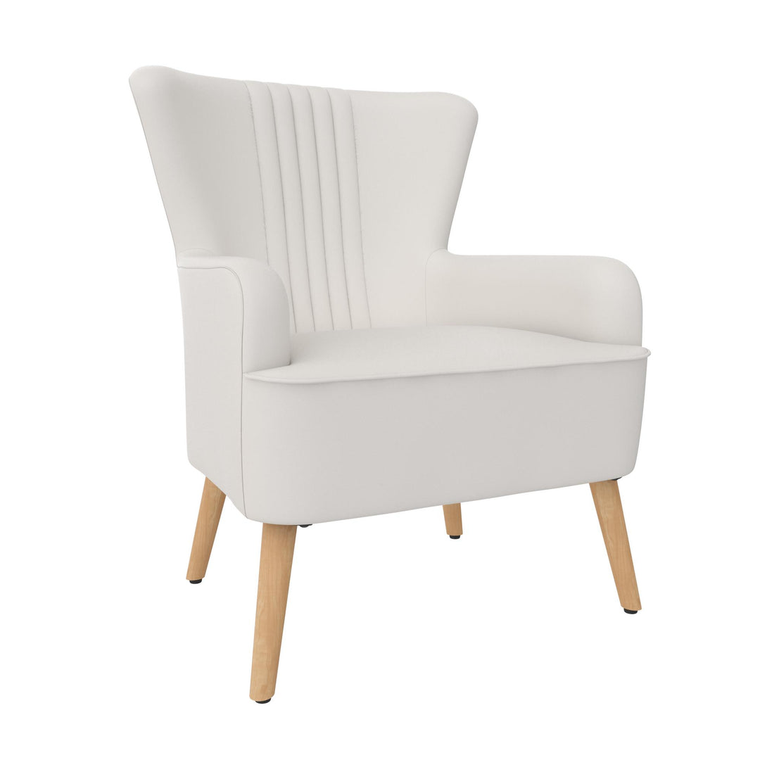 William Mid-Century Modern Accent Chair - White