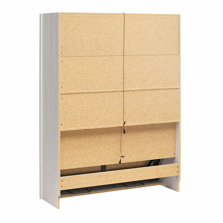 Farmington Murphy Bed with Open Shelf - Ivory Oak - Queen