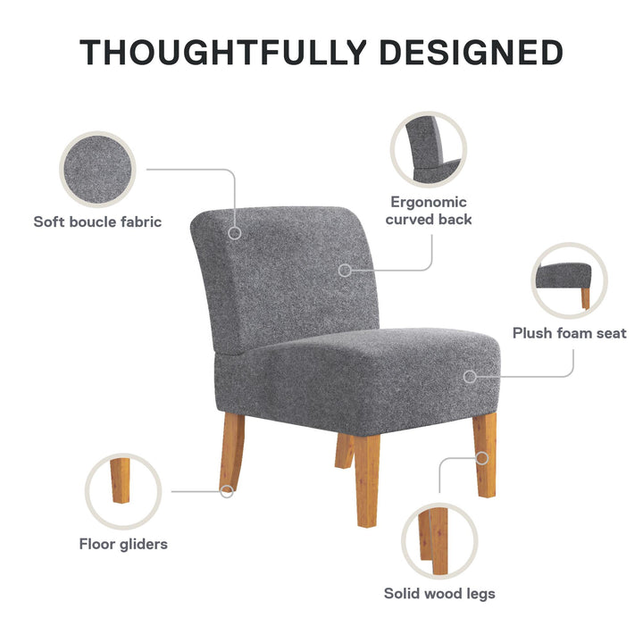 Slipper Chair - Gray - 1-Seater