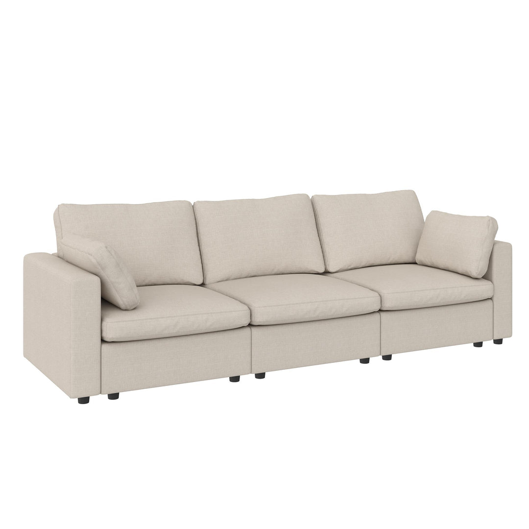 Chatham 74 inch Modular Cloud Sofa - Cream Linen - 3-Seater