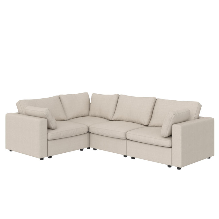 Chatham 74 inch Modular Cloud Sofa - Cream Linen - 3-Seater
