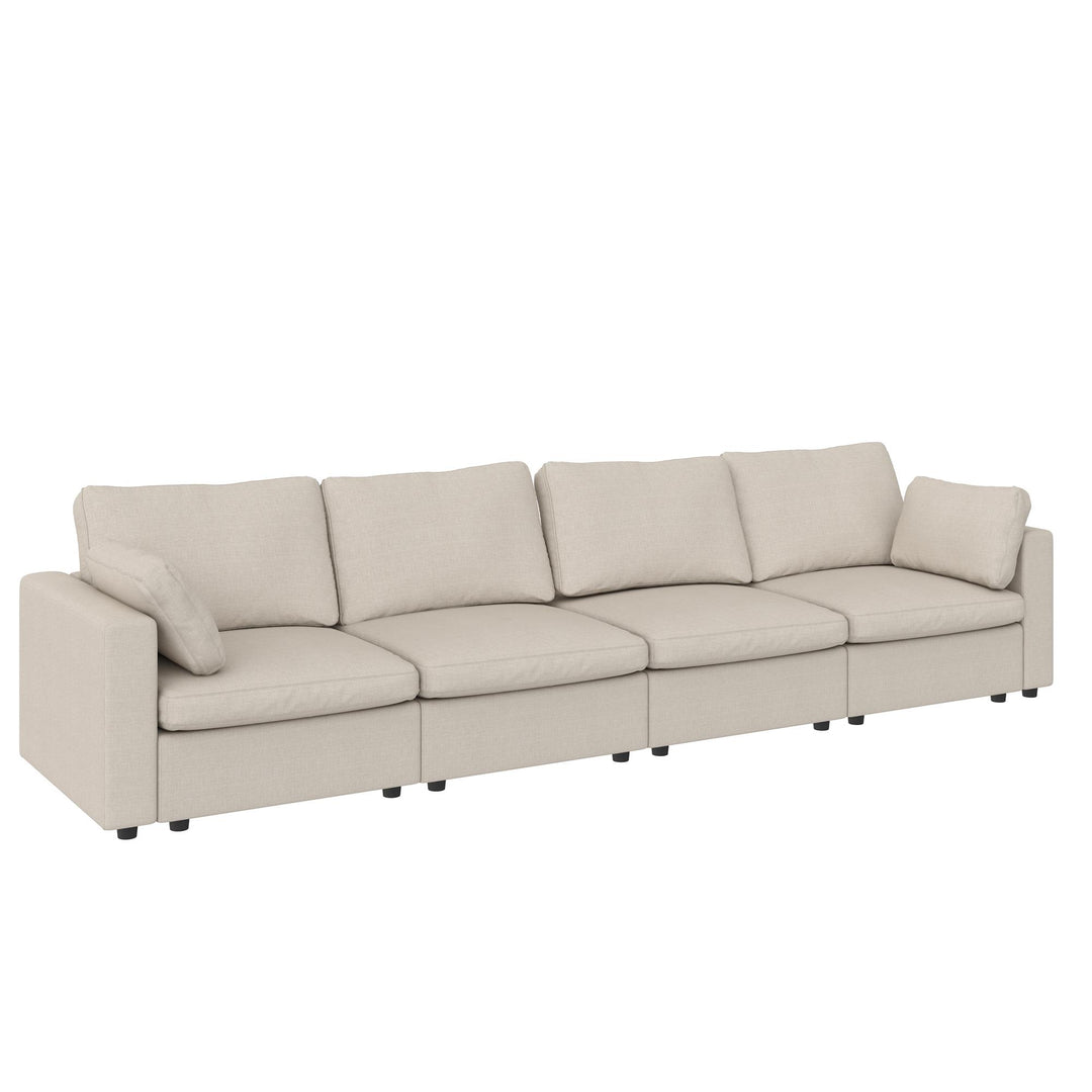 Chatham 74 inch Modular Cloud Sofa - Cream Linen - 3-Seater