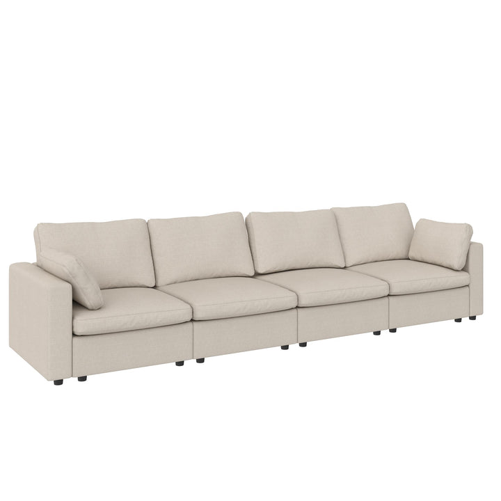 Chatham 74 inch Modular Cloud Sofa - Cream Linen - 3-Seater
