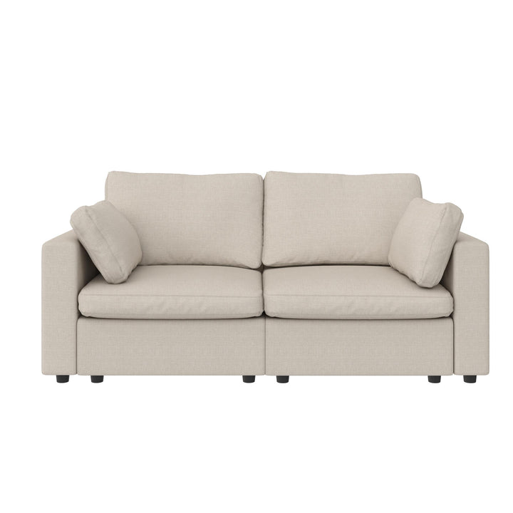 Chatham 74 inch Modular Cloud Sofa - Cream Linen - 3-Seater