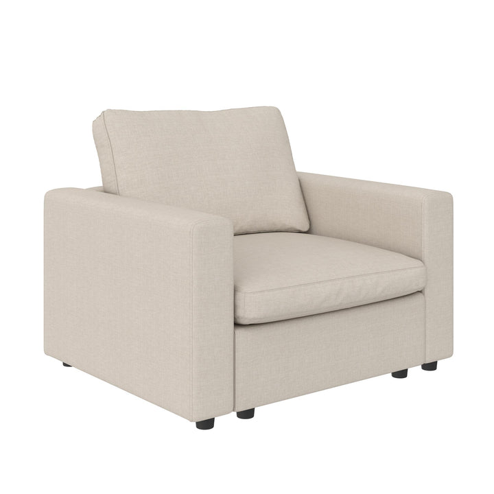 Chatham 74 inch Modular Cloud Sofa - Cream Linen - 3-Seater