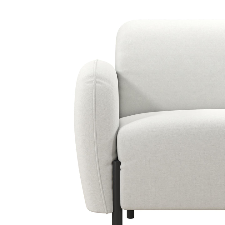 Roxanne 73.5 inch Upholstered Sofa - Ivory Textured Chenille - 2-Seater