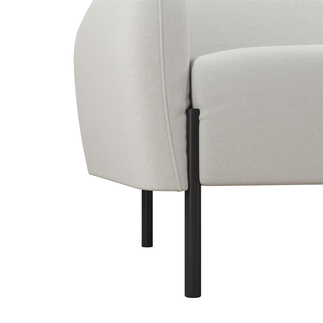Roxanne 73.5 inch Upholstered Sofa - Ivory Textured Chenille - 2-Seater
