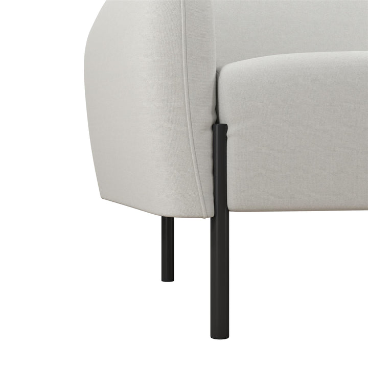 Roxanne 73.5 inch Upholstered Sofa - Ivory Textured Chenille - 2-Seater