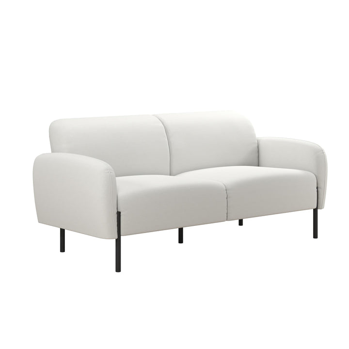 Roxanne 73.5 inch Upholstered Sofa - Ivory Textured Chenille - 2-Seater