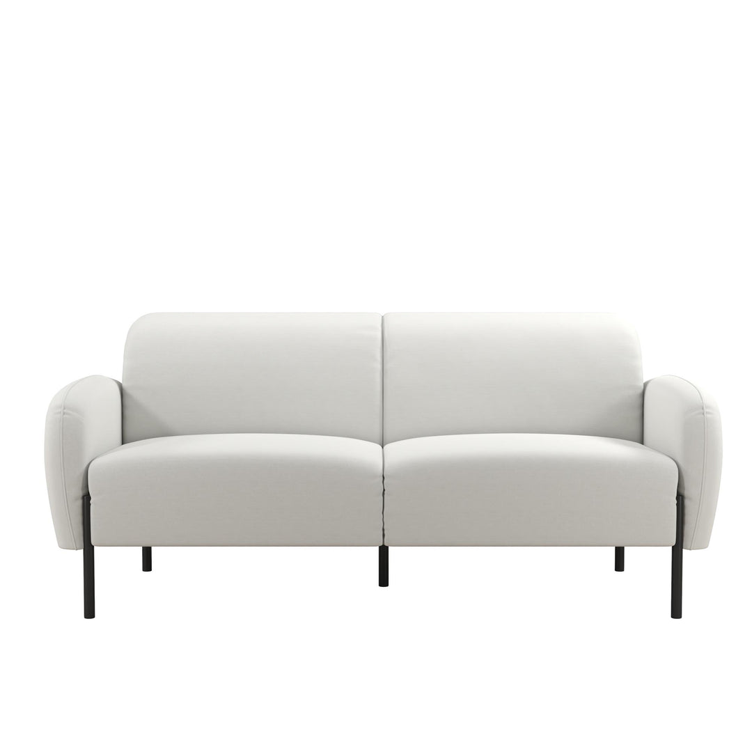 Roxanne 73.5 inch Upholstered Sofa - Ivory Textured Chenille - 2-Seater
