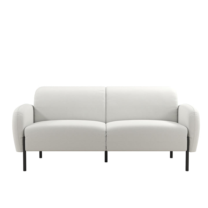 Roxanne 73.5 inch Upholstered Sofa - Ivory Textured Chenille - 2-Seater