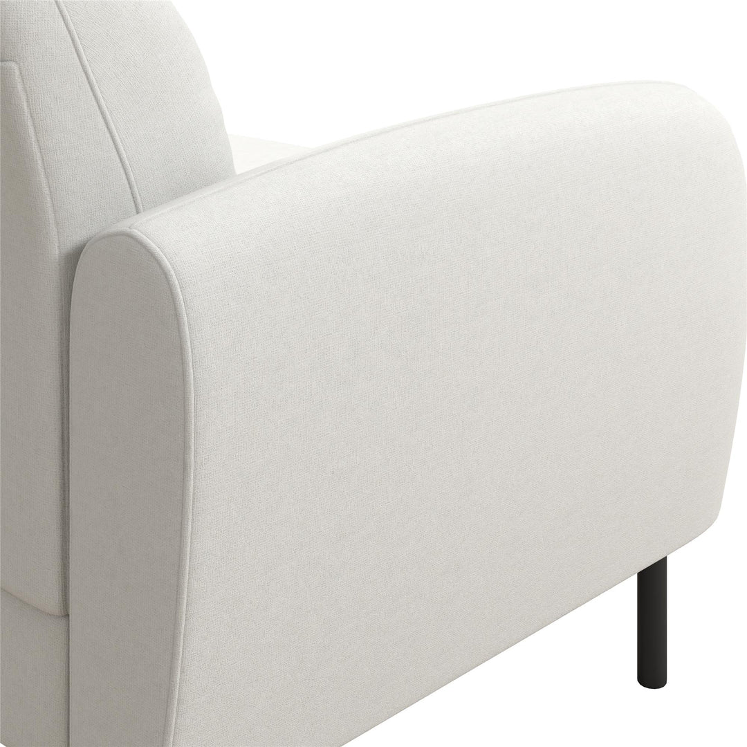 Roxanne 73.5 inch Upholstered Sofa - Ivory Textured Chenille - 2-Seater