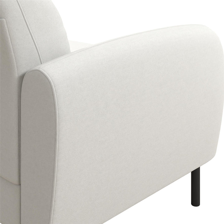 Roxanne 73.5 inch Upholstered Sofa - Ivory Textured Chenille - 2-Seater
