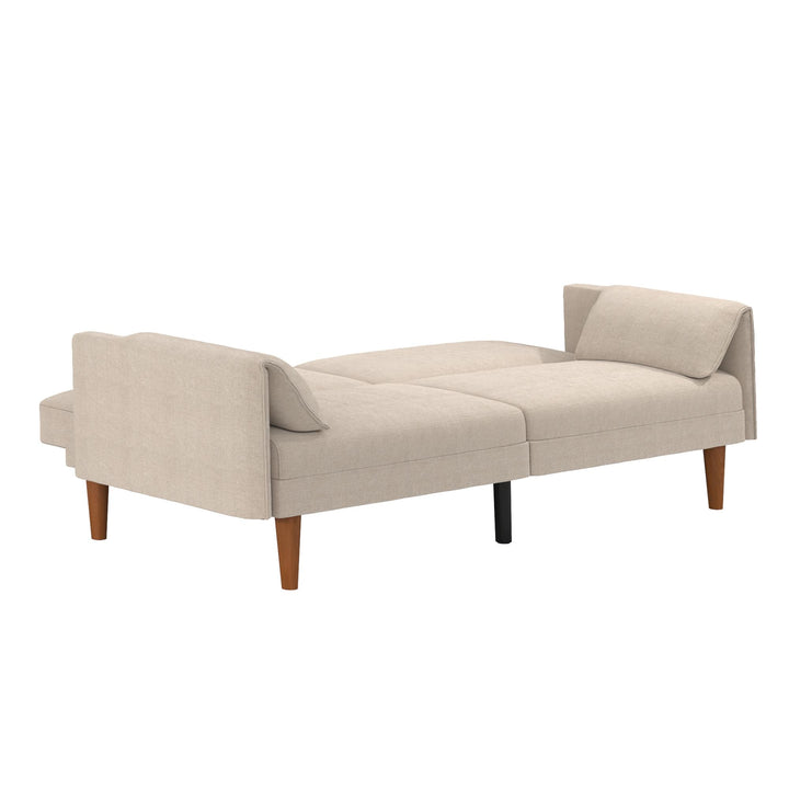 Markham 80.5 inch Futon Sofa Bed with 2 Attached Cushions - Sand Basket Weave - 3-Seater