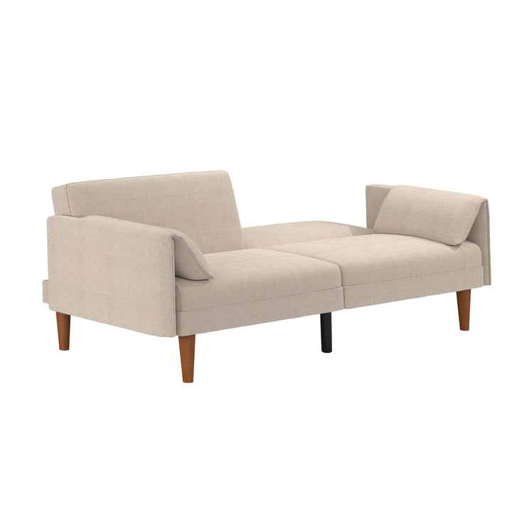 Markham 80.5 inch Futon Sofa Bed with 2 Attached Cushions - Sand Basket Weave - 3-Seater