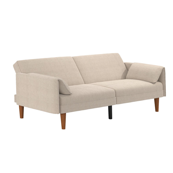 Markham 80.5 inch Futon Sofa Bed with 2 Attached Cushions - Sand Basket Weave - 3-Seater