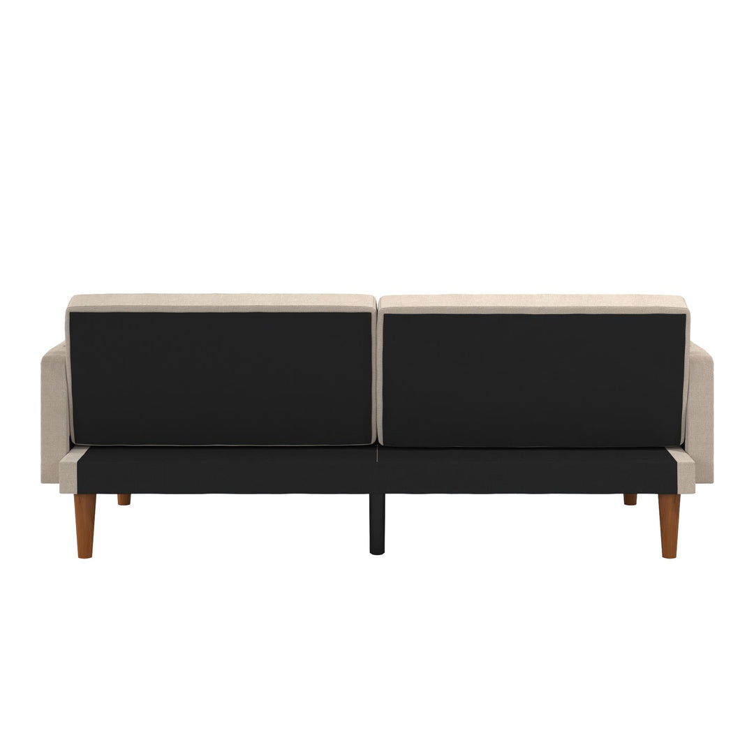 Markham 80.5 inch Futon Sofa Bed with 2 Attached Cushions - Sand Basket Weave - 3-Seater