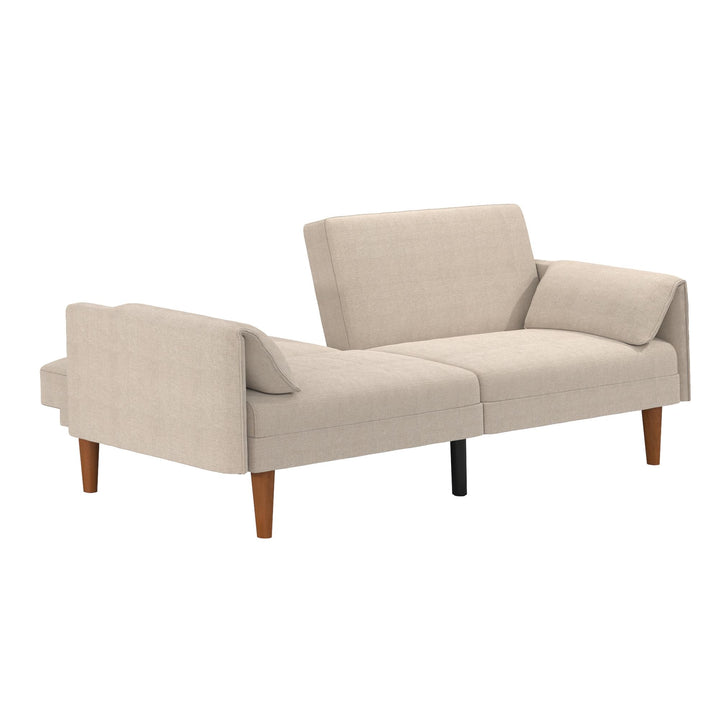 Markham 80.5 inch Futon Sofa Bed with 2 Attached Cushions - Sand Basket Weave - 3-Seater