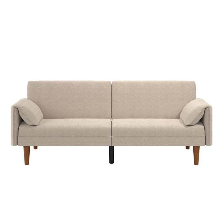 Markham 80.5 inch Futon Sofa Bed with 2 Attached Cushions - Sand Basket Weave - 3-Seater