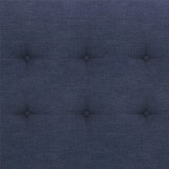 Farnsworth Upholstered Bed with Low Profile Platform Frame - Blue - Full