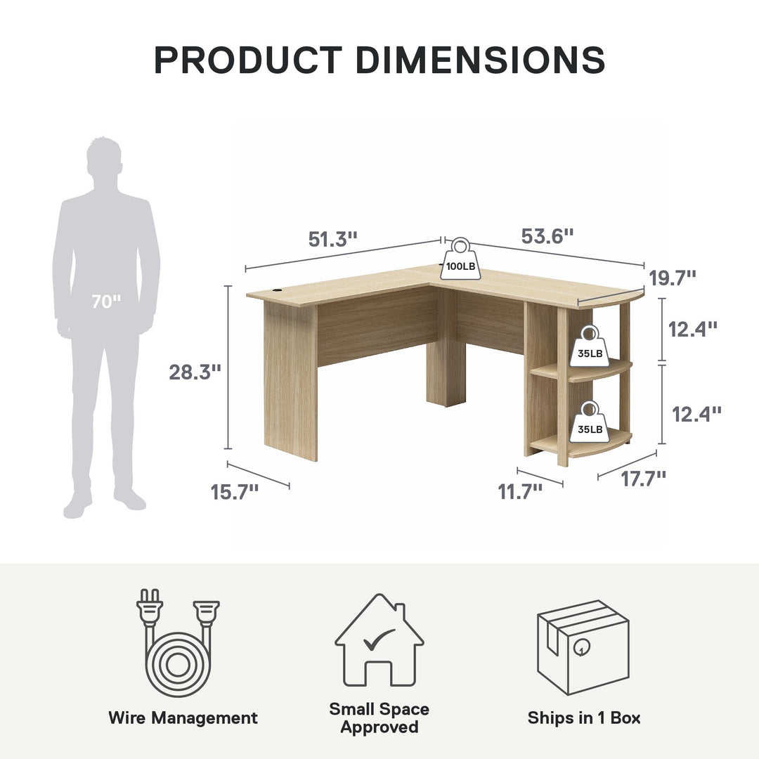 Dominic L Desk - Spring PIne