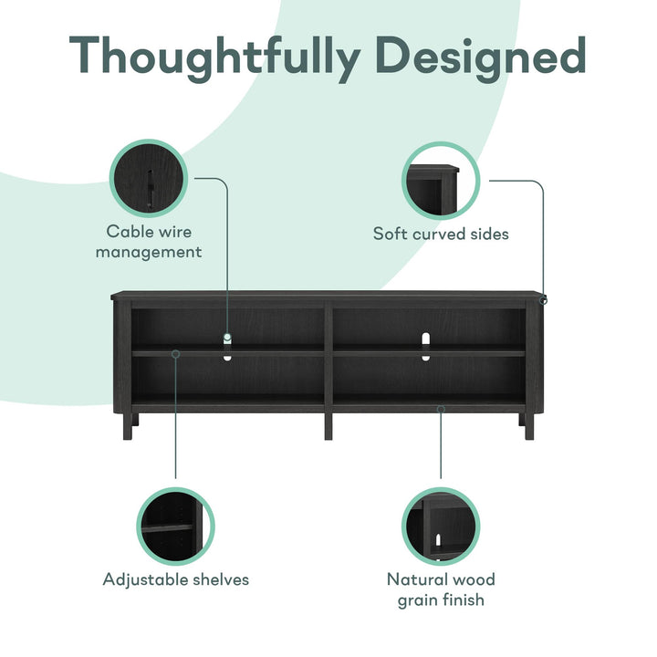 Farmhouse Console for TVs up to 75" - Black Oak