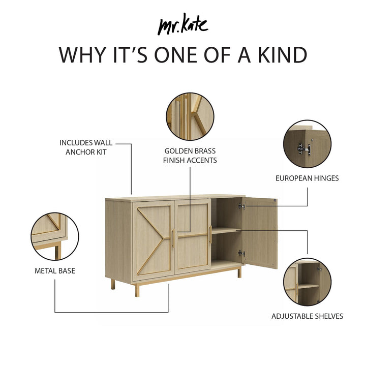 Neely Wide Accent Cabinet - Pale Oak