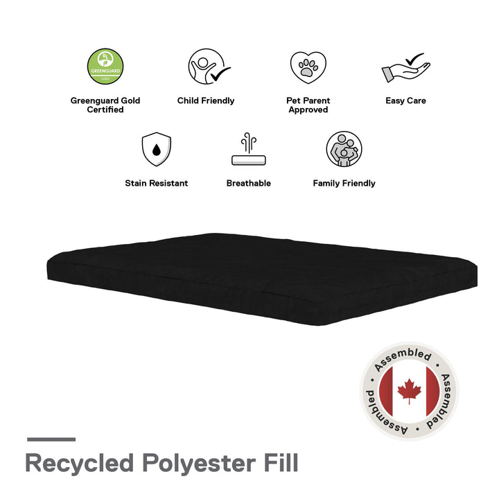 Willow 6 Inch Full Size Quilted Microfiber Futon Mattress - Black - Full