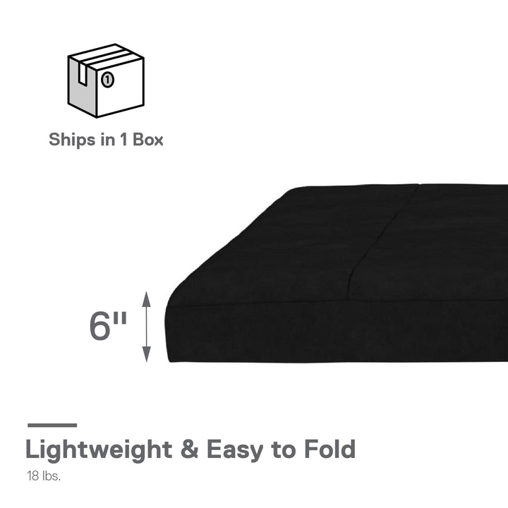 Willow 6 Inch Full Size Quilted Microfiber Futon Mattress - Black - Full