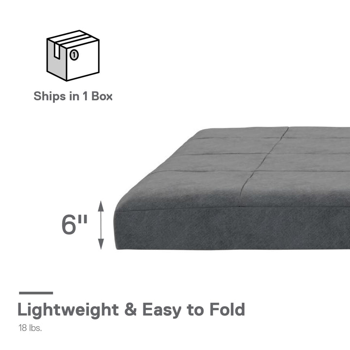 Soren 6 Inch Quilted Microfiber Futon Mattress - Gray - Full