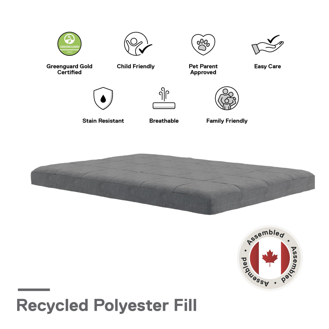 Soren 6 Inch Quilted Microfiber Futon Mattress - Gray - Full