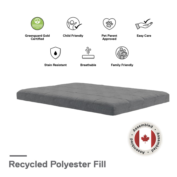 Soren 6 Inch Quilted Microfiber Futon Mattress - Gray - Full