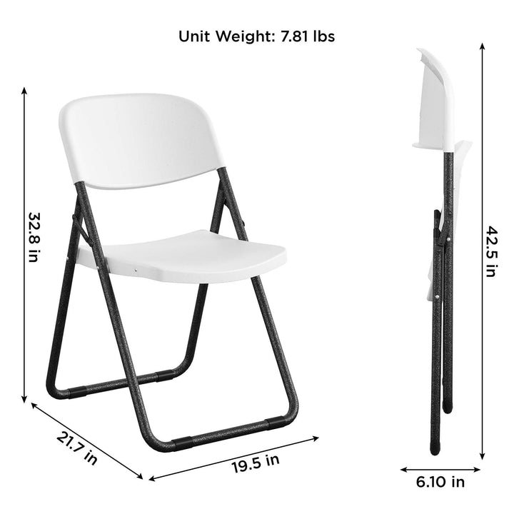 COSCO U-Leg Resin Folding Chair - White/Speckle Pewter