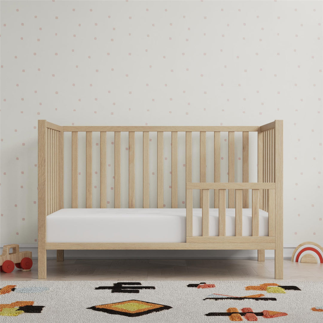 Baby Relax Ivey 3-in-1 Convertible Crib, Nursery Furniture - Natural - Crib & Toddler Mattress