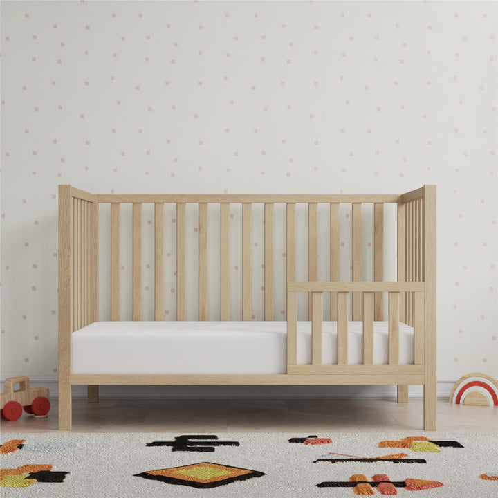 Baby Relax Ivey 3-in-1 Convertible Crib, Nursery Furniture - Natural - Crib & Toddler Mattress