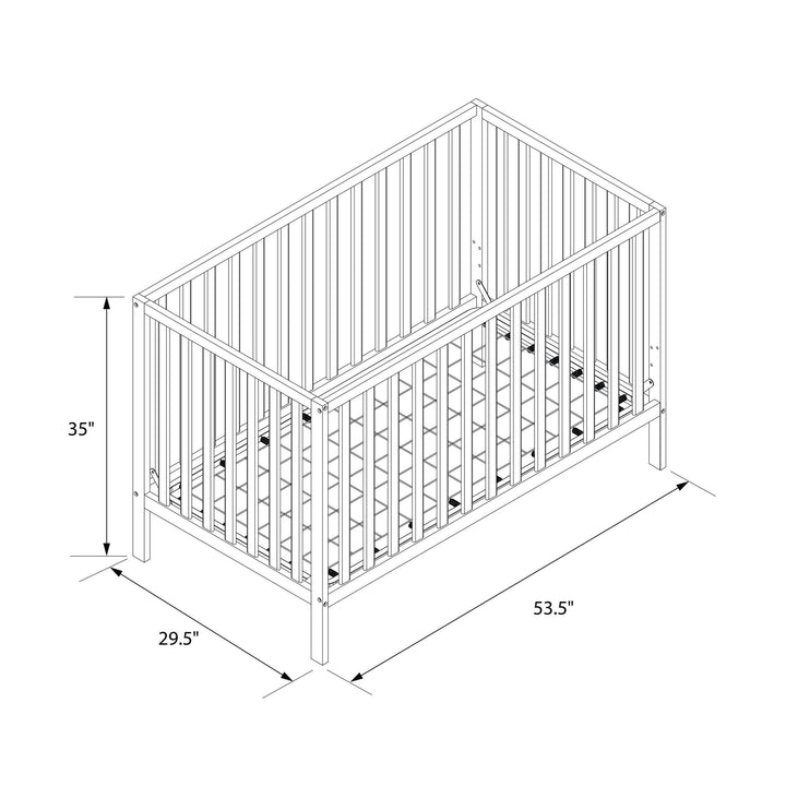 Baby Relax Ivey 3-in-1 Convertible Crib, Nursery Furniture - Natural - Crib & Toddler Mattress