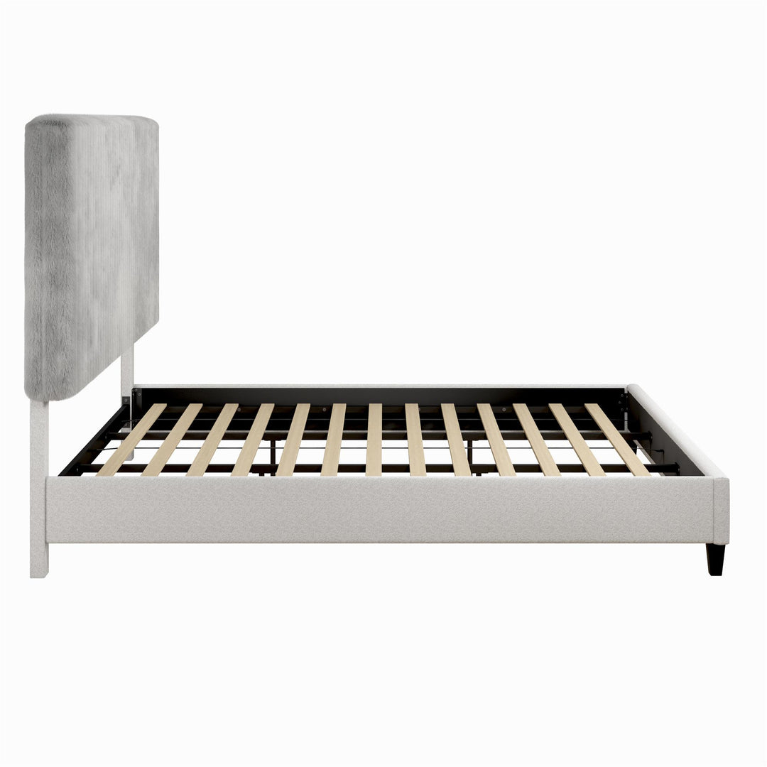 Mondo Platform Frame Bed with Adjustable Tufted Headboard - Gray - King