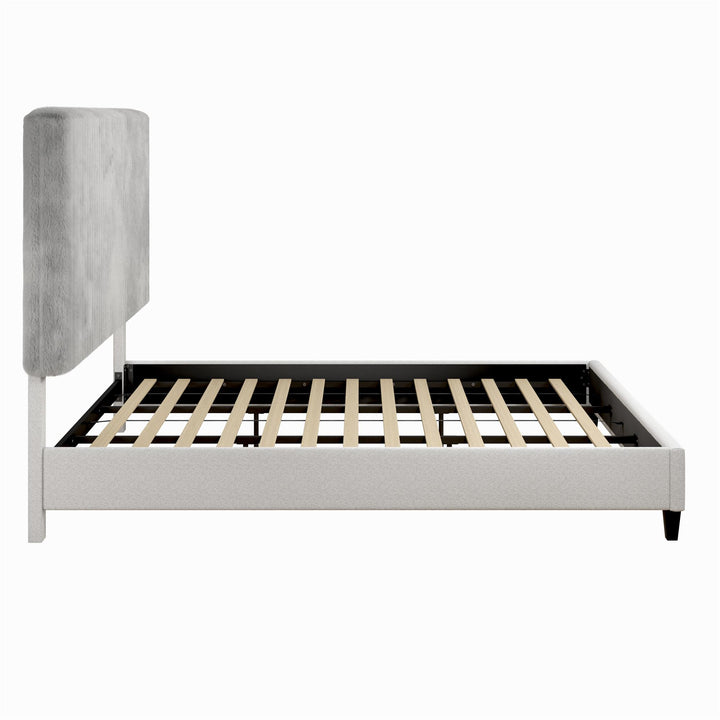 Mondo Platform Frame Bed with Adjustable Tufted Headboard - Gray - King