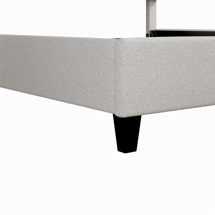 Mondo Platform Frame Bed with Adjustable Tufted Headboard - Gray - King