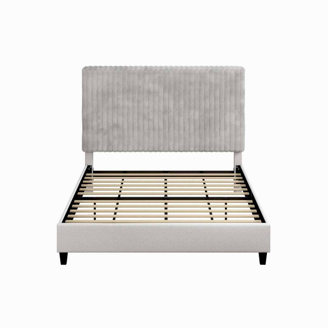 Mondo Platform Frame Bed with Adjustable Tufted Headboard - Gray - Queen