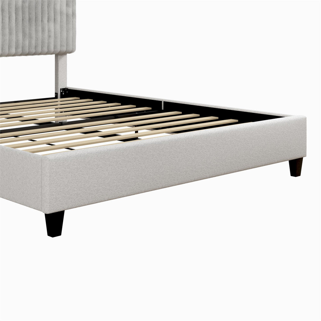Mondo Platform Frame Bed with Adjustable Tufted Headboard - Gray - Queen